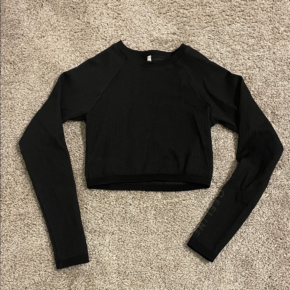 Aerie Offline Black Long Sleeve Workout Top